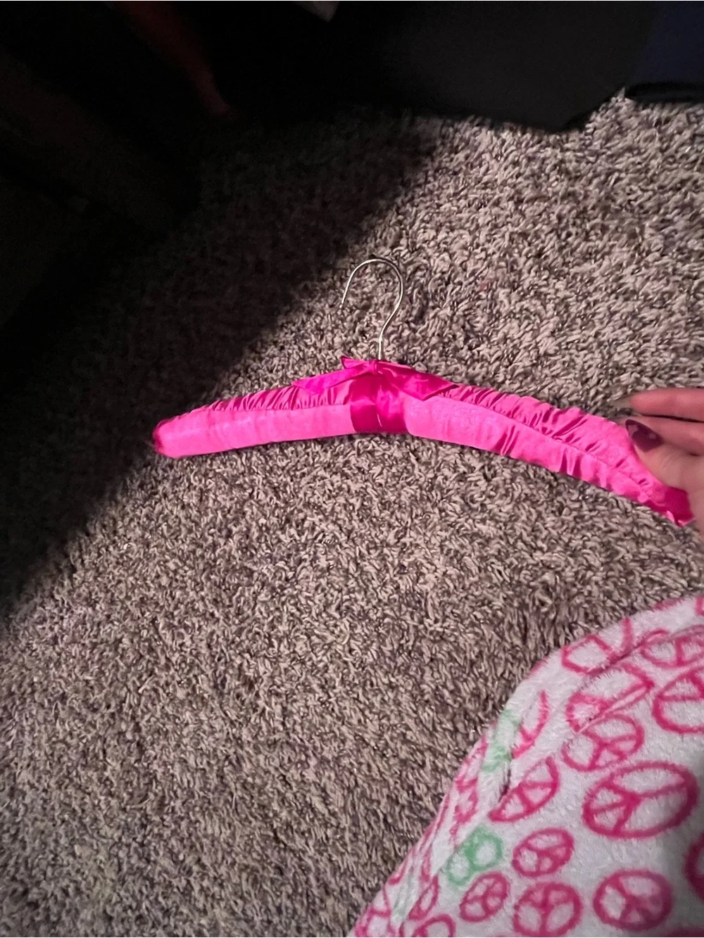 Bright Pink Satin Padded Clothing Hanger